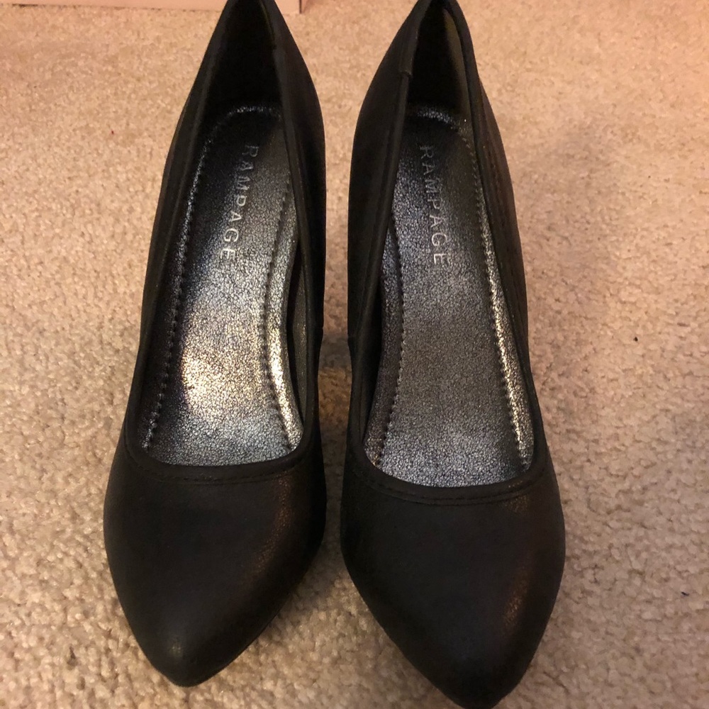 Matte black heels